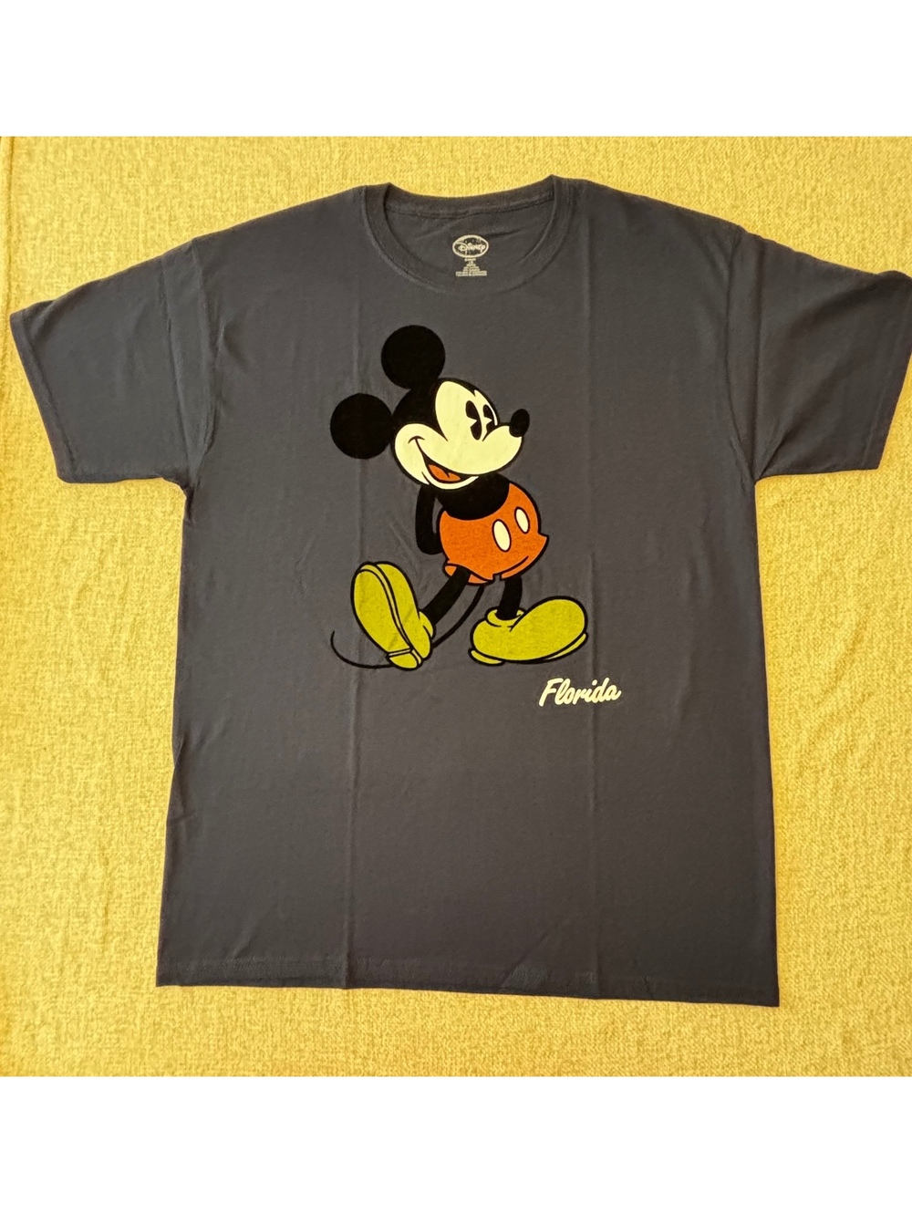 Disney Men’s Mickey Mouse Florida Crewneck Graphic T-Shirt Size Large